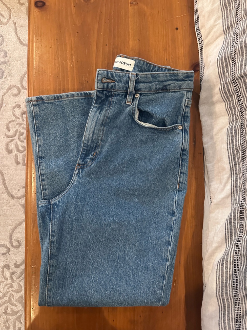 Denim Forum Rowan curve fit super high straight ankle jean
